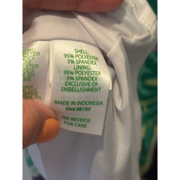 Lilly Pulitzer Bristol Green/Pink Ebellished Dress Size XS EUC - Picture 5 of 5